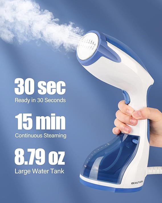 BEAUTY 1200W Portable Garment Steam Home Travel Vertical Horizontal Heat Up