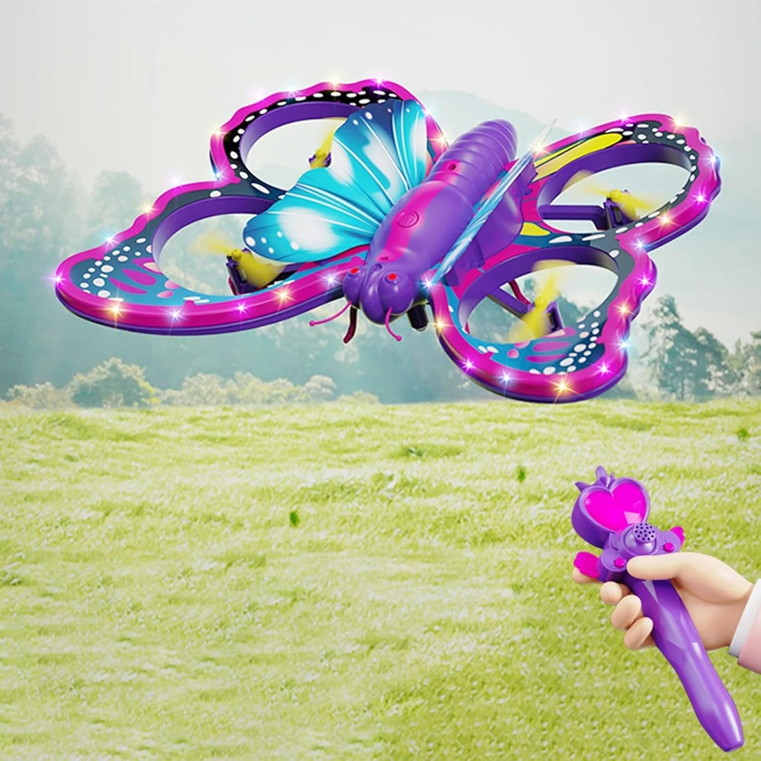 VersaMarts Mini Butterfly Drone for Kids - LED Lights, Altitude Hold, Headless Mode