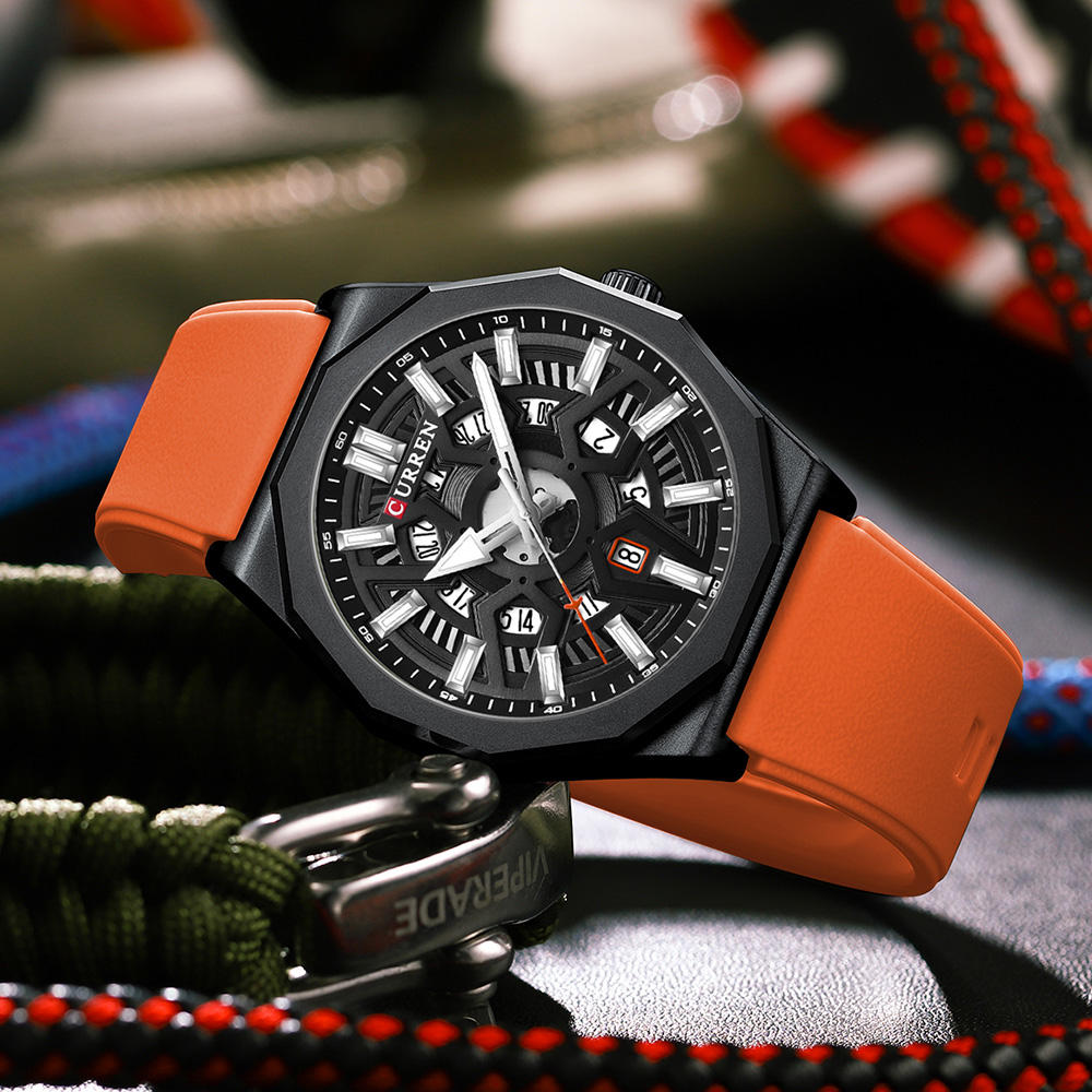 Curren Luxury Waterproof Silicone Band Quartz Watch (Dial 4.4cm) - CUR231